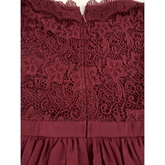 Lulus NWT Burgundy Lace Detail Dress - Picture 10 of 14